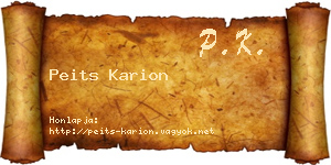 Peits Karion névjegykártya